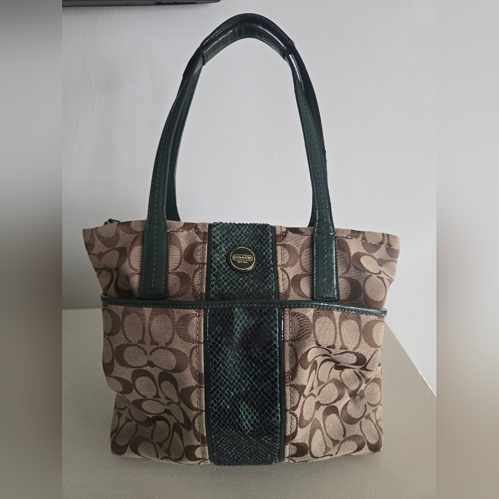 Coach Signature Python Stripe Tote 2013 - Picture 1 of 12